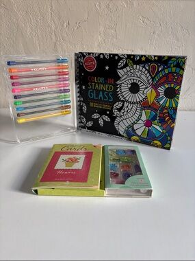 Klutz Color-In Stained Glass Kit with Neon Pens & Create your Own Card Kit